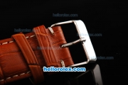 Richard Mille RM 007 Automatic Movement Steel Case with Red Dot Markers and Brown Leather Strap