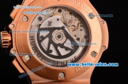 Hublot Big Bang Chrono Hub4100 Automatic Rose Gold Case with Diamond Dial Black Rubber Strap and Stick/Numeral Markers