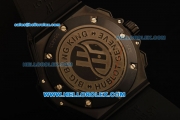 Hublot Big Bang Chronograph Miyota Quartz Movement PVD Case with Black Dial and Silvered Stick Markers