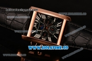 Cartier Tank MC Asia Automatic Rose Gold Case with Black Dial and Roman Numeral Markers - Moonphase