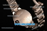 Cartier Ballon Bleu Medium Swiss ETA 2671 Automatic Full Steel with Silver Dial and Black Roman Numeral Markers