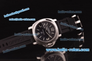 Panerai Luminor Marina Logo PAM 005 Swiss ETA 6497 Manual Winding Steel Case with Black Dial and Black Rubber Strap