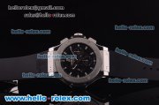 Hublot Big Bang Swiss Valjoux 7750 Automatic Movement Steel Case with Titanium Bezel and Black Dial-Black Rubber Strap