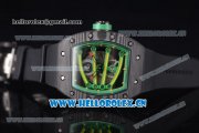 Richard Mille RM 59-01 Miyota 9015 Automatic PVD Case with Skeleton Dial Dot/Arabic Numeral Markers and Black Rubber Strap