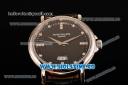 Patek Philippe Calatrava Miyota Quartz Steel Case with Black Dial and Diamonds Markers