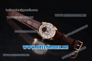 Parmigiani Tonda Tourbillon Asia ST25 Automatic Rose Gold Case with White Dial and Brown Leather Strap Stick Markers