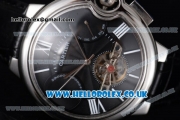 Cartier Ballon Bleu De Tourbillon Asia ST25 Automatic Steel Case with Black Dial and Black Leather Strap