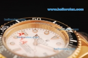 Rolex Sea-Dweller Oyster Perpetual Date Automatic Movement Rose Gold Case and Strap with White Dial and Black Bezel
