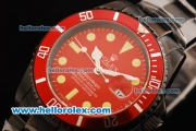 Rolex Submariner Automatic Movement Full PVD with Red Dial - Red Bezel and Yellow Markers