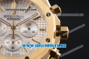 Audemars Piguet Royal Oak Miyota Quartz Yellow Gold Case/Bracelet with Silver Dial and Stick Markers