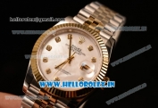 Rolex Datejust 37mm Swiss ETA 2836 Automatic Two Tone with White MOP Dial and Diamonds Markers