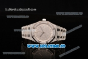 Audemars Piguet Royal Oak 41MM Asia 2813 Automatic Steel/Diamonds Case with White Inner Bezel and Diamonds Bezel (EF)