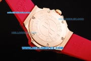 Hublot Big Bang Chronograph Swiss Quartz Movement Rose Gold Case with Pink Diamond Bezel and Rubber Strap-Lady Model