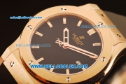 Hublot Classic Fusion Swiss ETA 2824 Automatic Rose Gold Case with Black Dial and Black Rubber Strap - 1:1 Original