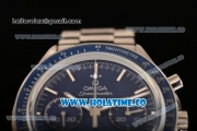 Omega Speedmaster Moonwatch Omega Co-Axial Chronograph Clone 9300 Automatic Full Steel with Blue Dial and Stick Markers (EF)