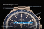 Omega Speedmaster Moonwatch Omega Co-Axial Chronograph Clone 9300 Automatic Full Steel with Blue Dial and Stick Markers (EF)