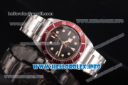 Tudor Heritage Black Bay Swiss ETA 2824 Automatic Full Steel with Red Bezel Black Dial and Dot Markers - 1:1 Original (ZF)