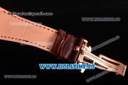 Audemars Piguet Royal Oak Chrono 41MM Swiss Valjoux 7750 Automatic Rose Gold Case with White Dial Stick Markers and Brown Leather Strap (EF)