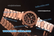 Hublot Big Bang Swiss Valjoux 7750 Automatic Rose Gold Case/Strap with Black Dial