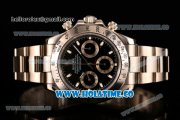 Rolex Daytona II Chrono Swiss Valjoux 7750 Automatic Full Steel with Black Dial and White Stick Markers (JF)