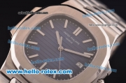 Patek Philippe Nautilus Swiss ETA 2824 Automatic Steel Case/Strap with Blue Dial