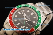 Rolex GMT-Master II Automatic Movement Full Steel with Green/Yellow Bezel and Black Dial