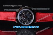 Omega Speedmaster Co-Axial Chronograph Dark Side of the Moon Swiss Valjoux 7750 Automatic PVD Case with Black Dial Stick Markers and Red Leather Strap (EF)