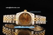 Rolex Datejust Oyster Perpetual Automatic Movement Steel Case with Diamond Markers and Two Tone Strap-Lady Model