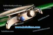 IWC Portuguese Chrono Miyota OS20 Quartz Steel Case with Green Leather Strap and Green Dial