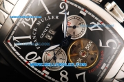 Franck Muller Geneve Tourbillon Automatic Full Steel with Black Dial and White Number Marking