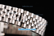 Rolex Datejust Oyster Perpetual Automatic Movement ETA Case with Black Ruby Bezel-White Dial and Diamond Markers