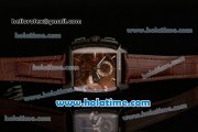 Tag Heuer Monaco LS Chrono Swiss Valjoux 7750 Automatic PVD Case with Brown Dial Stick Markers and Brown Leather Bracelet