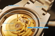 Rolex GMT Master II Swiss ETA 2836 Automatic Full Steel with Blue and White Diamond Bezel-Diamond Dial