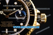 Rolex Submariner Clone Rolex 3135 Automatic Yellow Gold Case/Bracelet with Black Dial and Dot Markers (BP)