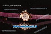 Cartier Pasha C Swiss Quartz Rose Gold Case with White MOP Dial and Burgundy Leather Strap