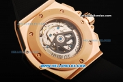 Hublot Big Bang Swiss Valjoux 7750 Automatic Movement Gold Case with Red Dial and Black Rubber Strap