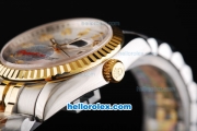 Rolex Datejust Automatic Movement Two Tone with Silver Dial and Numeral Markers