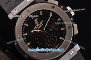 Hublot Aero Bang Chrongraph Swiss Valjoux 7750-DD Automatic Ceramic Case with Stick Markers Titanium Bezel and Black Rubber Strap