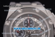 Audemars Piguet Royal Oak Offshore Chronograph Michael Schumacher Clone AP Calibre 3126 Automatic Titanium Case with Black Dial Grey Rubber Strap and Stick Markers (J12)