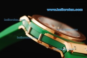 Hublot Big Bang King Swiss Quartz Movement Rose Gold Case with White Dial and Green Rubber Strap