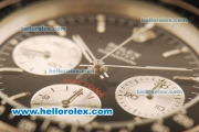 Rolex Daytona Vintage Chronograph Swiss Valjoux 7750 Steel Case/Strap with Black Dial and White Markers