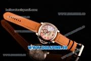 Panerai PAM 624 Luminor 1860 Asia Automatic Steel Case with White Dial and Brown Leather Strap