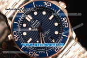 Omega Seamaster New Collection Senda Gold On Steel With Clone Omega 8500 Automatic Blue Dial 210.20.42.20.03.002