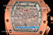 Richard Mille RM005 FM Asia Automatic Rose Gold Case with Skeleton Dial and Green Inner Bezel