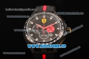 Ferrari Race Day Watch Chrono Miyota OS20 Quartz PVD Case with Black Dial and Silver Stick Markers - One Red Subdial