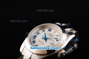 Rolex Datejust Oyster Perpetual Automatic Movement Full Steel with Blue Roman Markers and White Dial-Lady Size