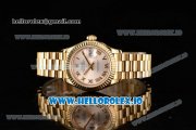 Rolex Datejust Swiss ETA 2671 Automatic Yellow Gold Case with Sliver Dial Roman Numeral Markers and Yellow Gold Bracelet (BP)