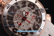 Gaga Milano Chrono 48 Miyota OS20 Quartz Rose Gold Case with Silver Dial and Black Numeral Markers