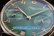 IWC Portuguese Automatic Clone IWC 52010 Automatic Steel Case with Green Dial and Black Leather Strap - (AAAF)