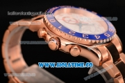 Rolex Yachtmaster II Chrono Swiss Valjoux 7750 Automatic Full Rose Gold with White Dial and Dot Markers (BP)